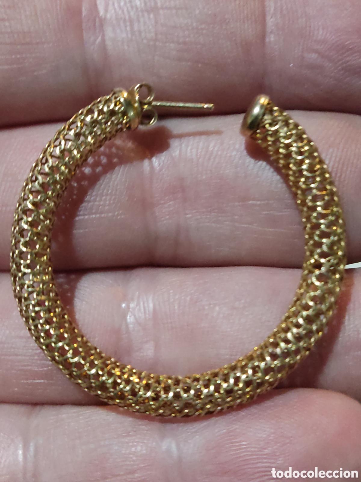 Joyeria: Pendientes plata dorada 4,5 cm di&aacute;metro - Foto 2