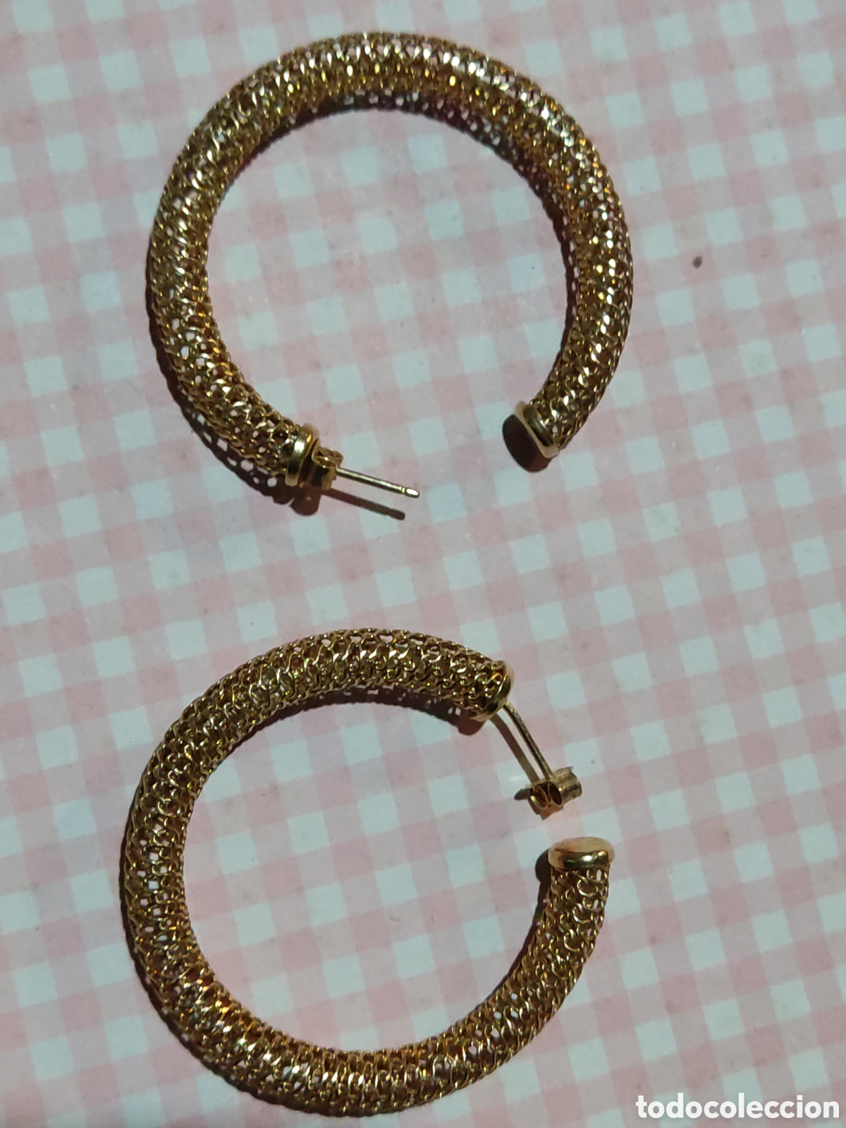 Joyeria: Pendientes plata dorada 4,5 cm di&aacute;metro - Foto 3