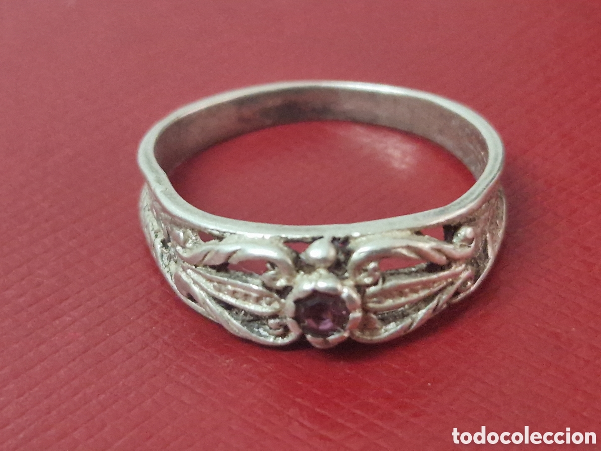 Joyeria: ANILLO ANTIGUO DE PLATA CON CUARZO ROSA - Foto 2