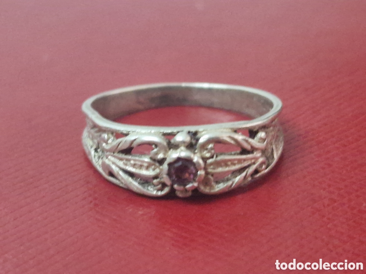 Joyeria: ANILLO ANTIGUO DE PLATA CON CUARZO ROSA - Foto 3