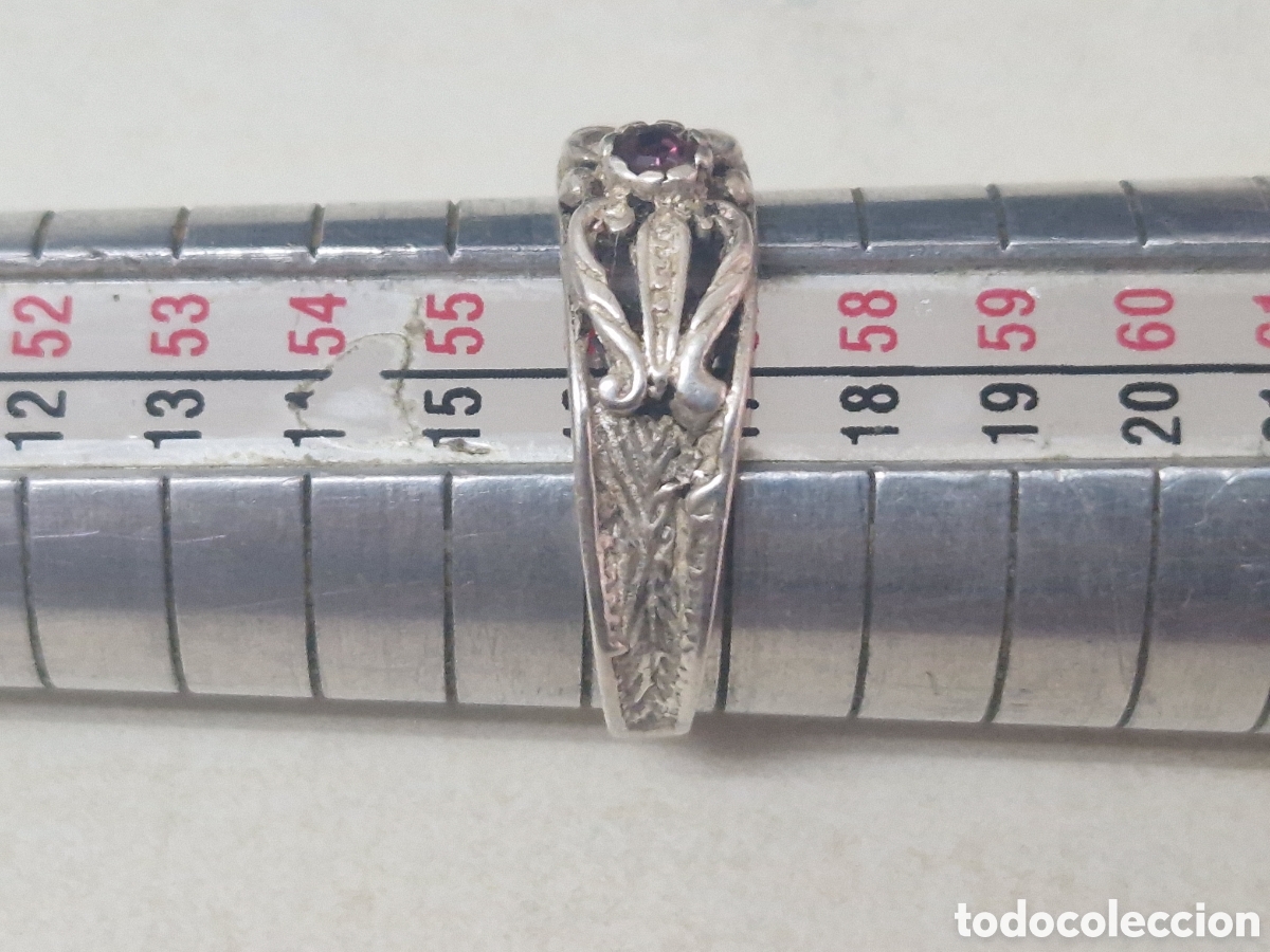 Joyeria: ANILLO ANTIGUO DE PLATA CON CUARZO ROSA - Foto 4
