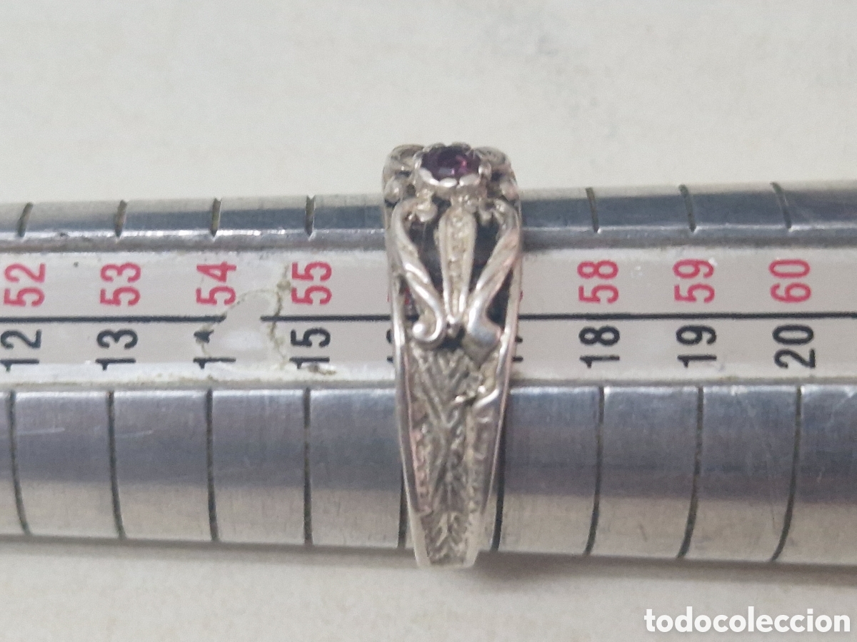 Joyeria: ANILLO ANTIGUO DE PLATA CON CUARZO ROSA - Foto 6