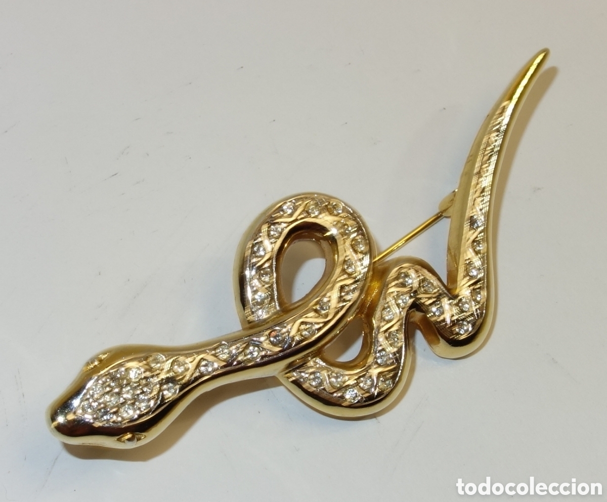 Joyeria: Broche dorado Serpiente con circonitas - Foto 2