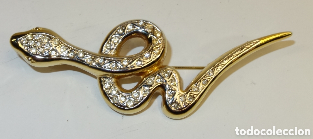 Joyeria: Broche dorado Serpiente con circonitas - Foto 4
