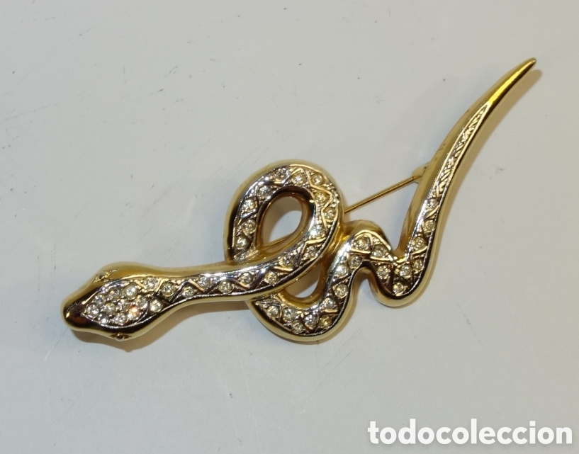 Joyeria: Broche dorado Serpiente con circonitas - Foto 1