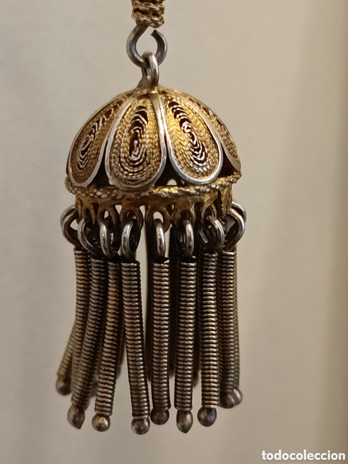 Joyeria: Pendientes de filigrana de plata con ba&ntilde;o de oro. - Foto 3