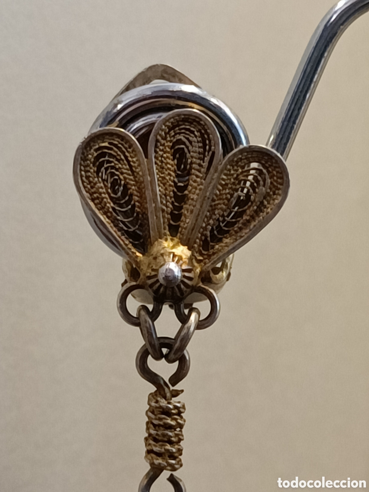 Joyeria: Pendientes de filigrana de plata con ba&ntilde;o de oro. - Foto 6