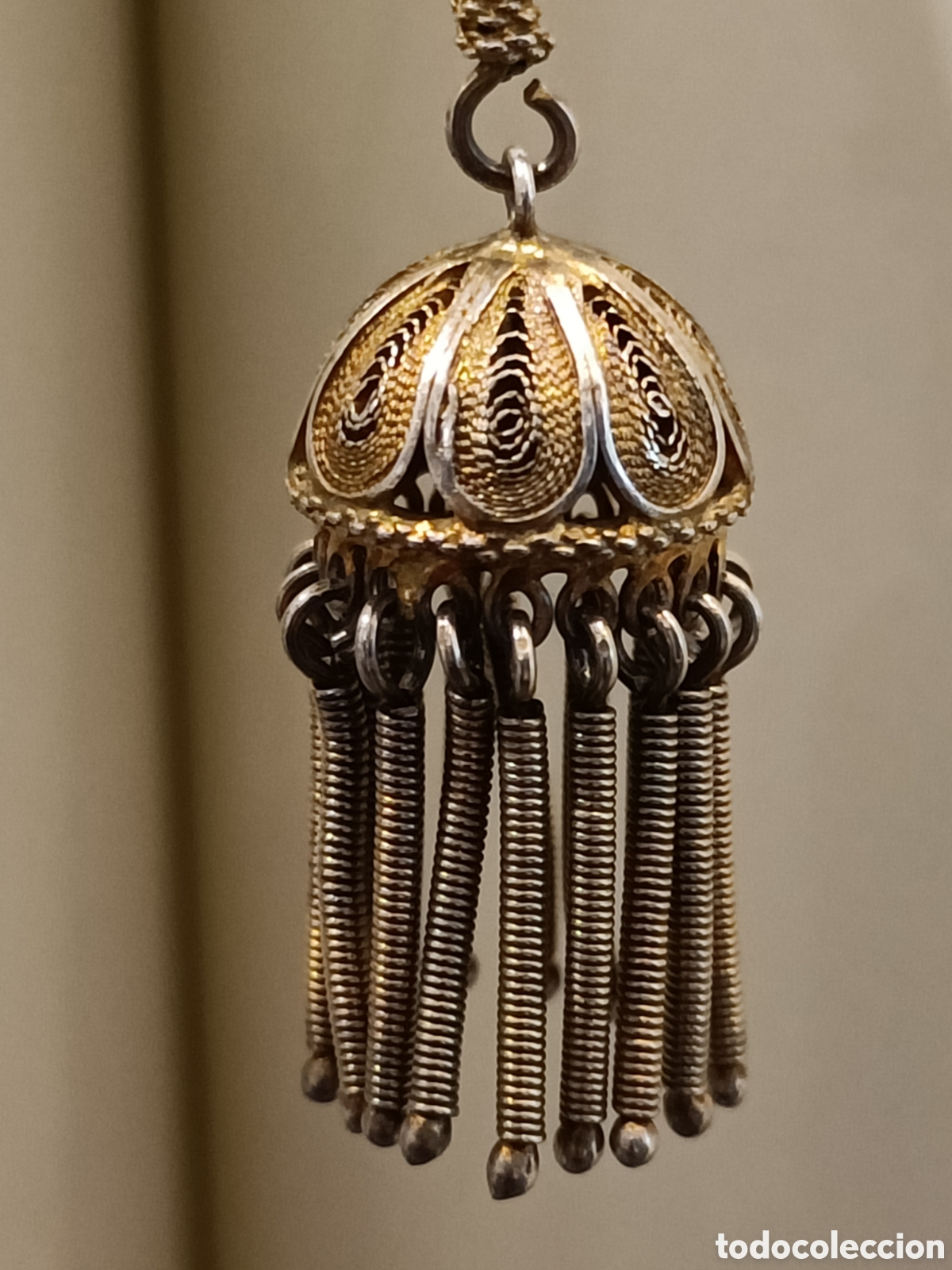 Joyeria: Pendientes de filigrana de plata con ba&ntilde;o de oro. - Foto 7