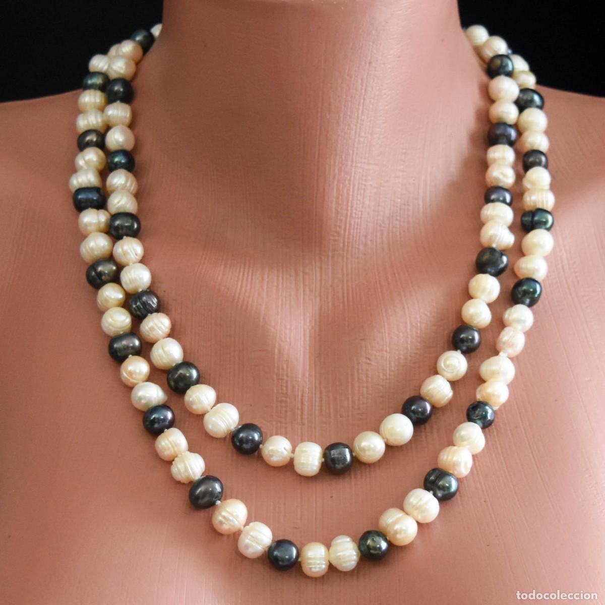 Joyeria: Collar de perlas grises y blancas - Foto 4