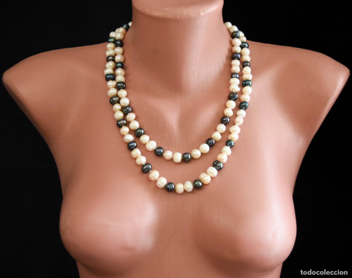 Joyeria: Collar de perlas grises y blancas - Foto 2