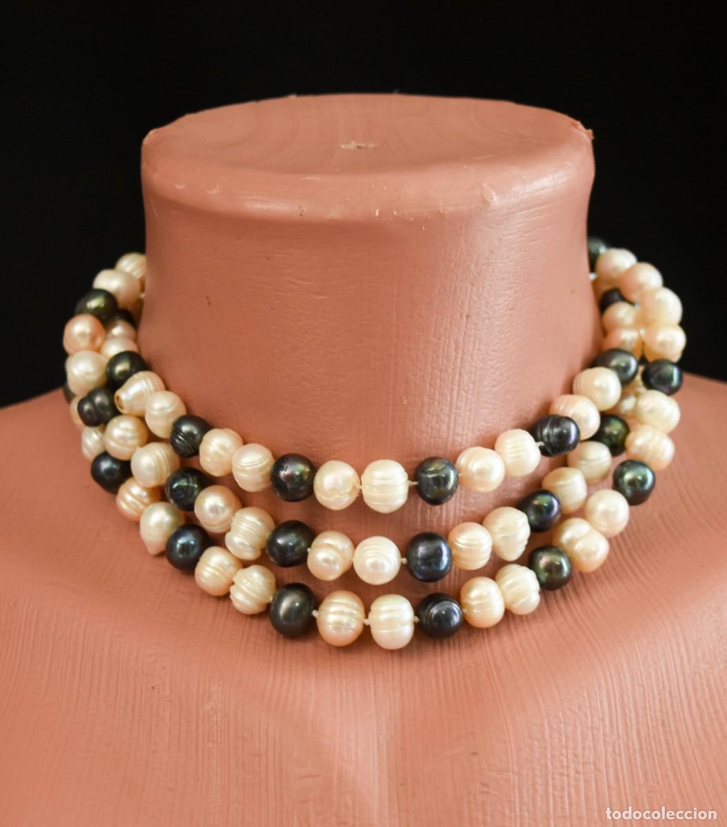 Joyeria: Collar de perlas grises y blancas - Foto 5