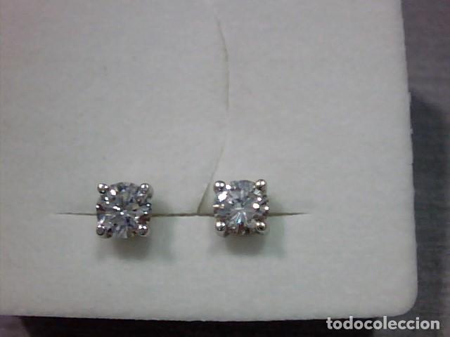 Joyeria: pendientes el oro blanco 18 kts con diamantes - Foto 1