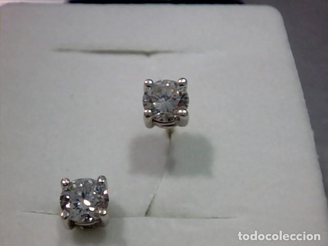 Joyeria: pendientes el oro blanco 18 kts con diamantes - Foto 2