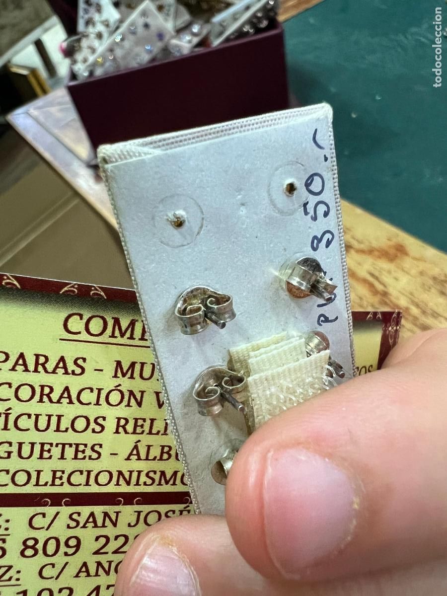Joyeria: PAREJA DE PENDIENTES DE PLATA - MEDIDA 1 CM - Foto 2