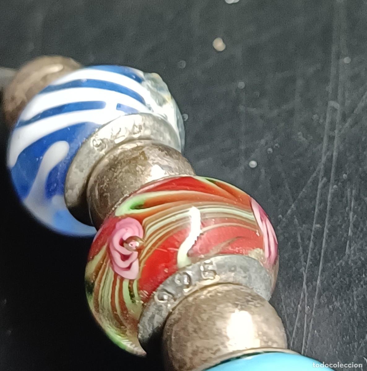 Joyeria: PULSERA ANTIGUA DE PLATA 925 Y MURANO - Foto 6