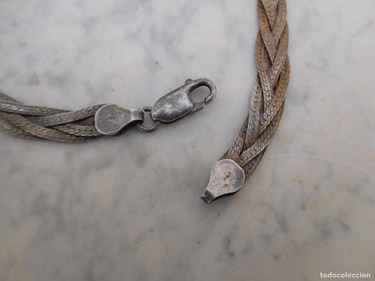 Joyeria: Cadena trenzada de plata vintage - Foto 4
