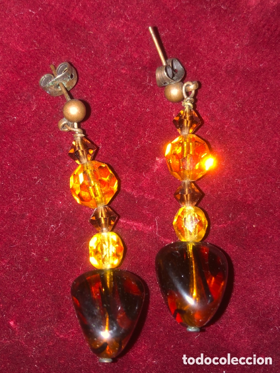 Joyeria: Pendientes antiguos (&Aacute;mbar ) - Foto 3