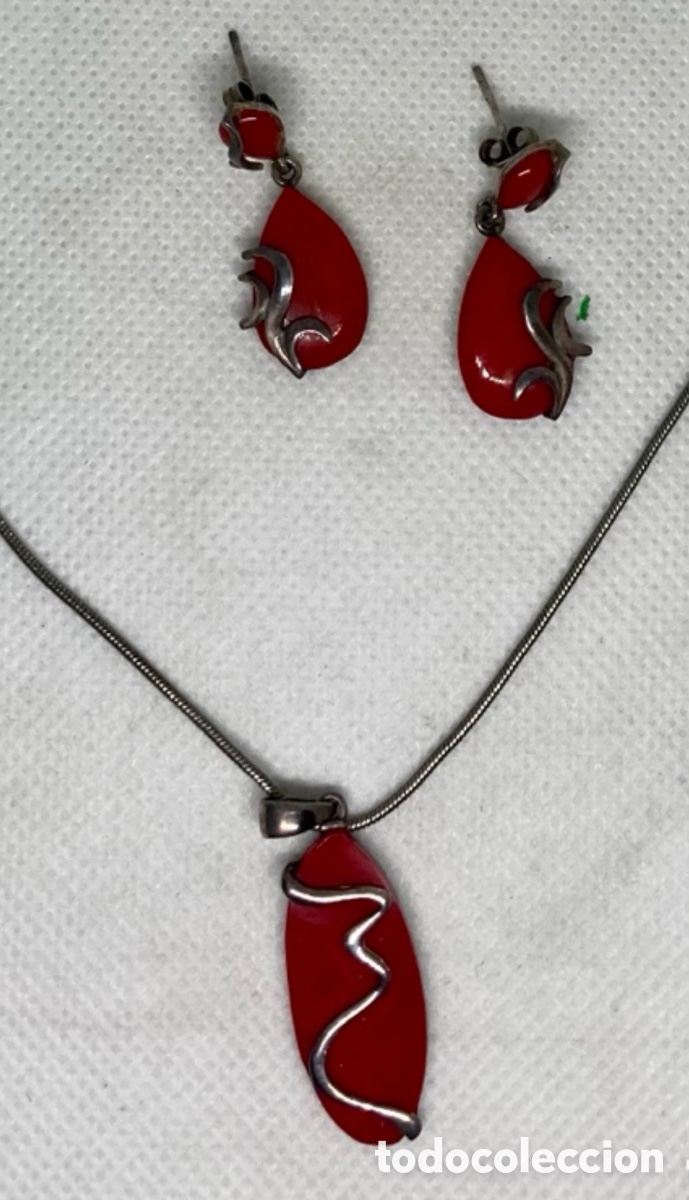 Joyeria: CONJUNTO DE COLLAR Y PENDIENTES PLATA 925 SIN USO NUEVO - Foto 3