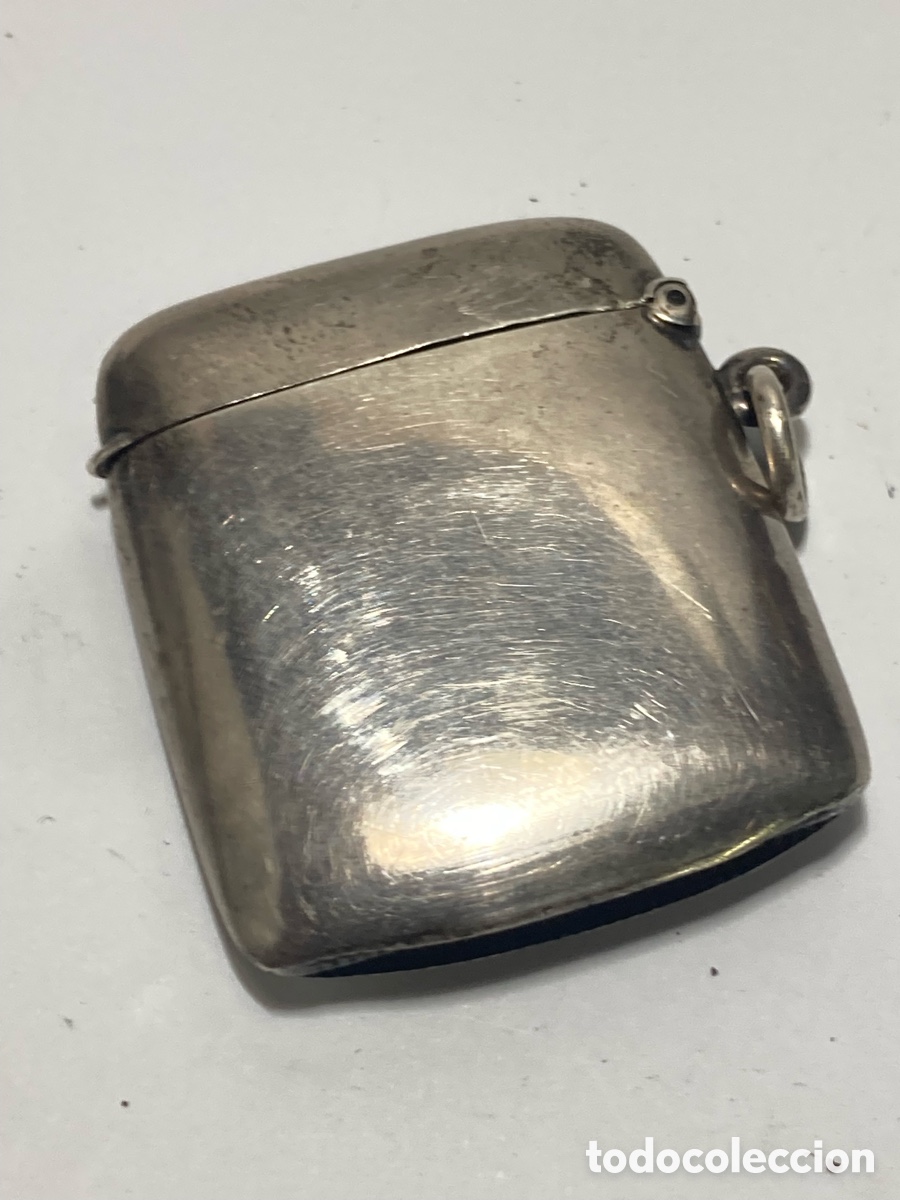 Joyeria: Chisquero de plata antiguo con esmalte /FF1 - Foto 2