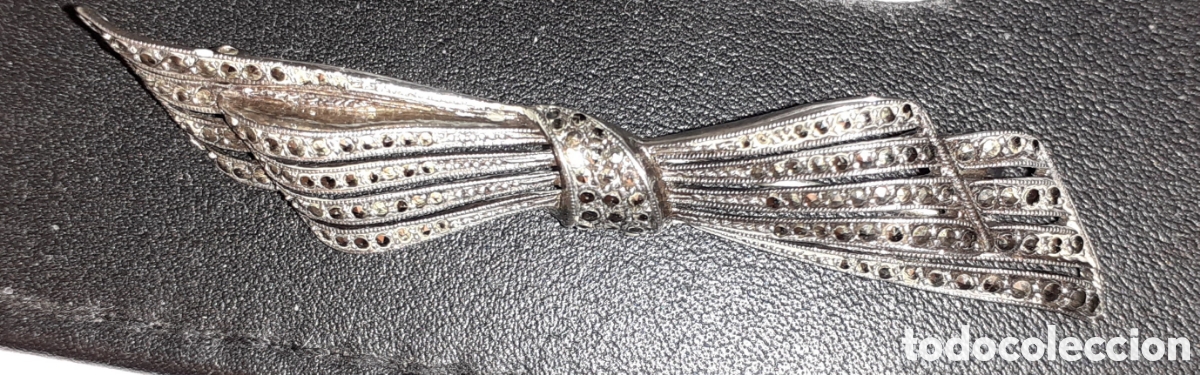 Joyeria: Broche antigua en 935 plata con marquesitas - Foto 2