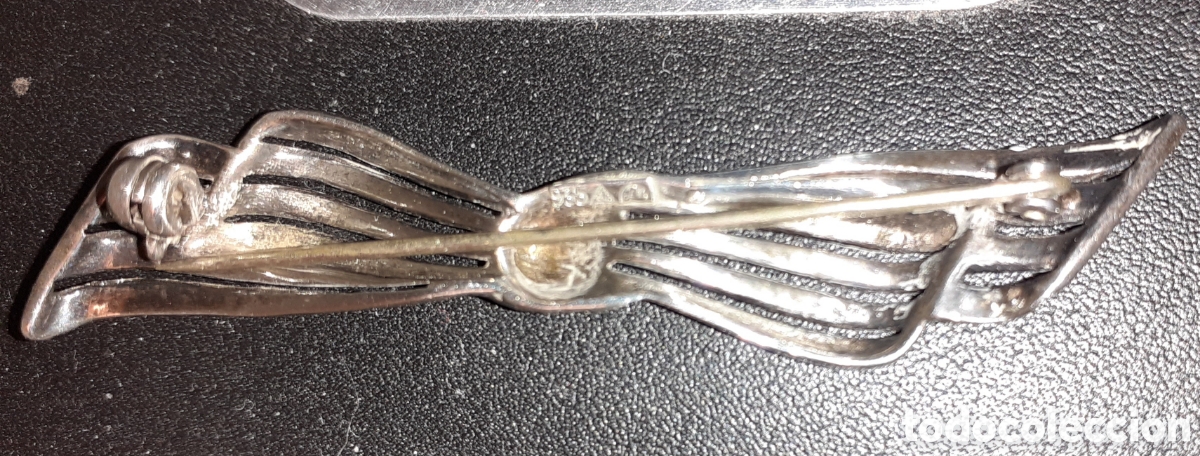 Joyeria: Broche antigua en 935 plata con marquesitas - Foto 3