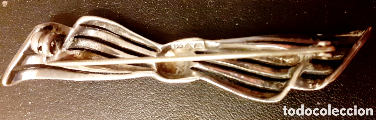 Joyeria: Broche antigua en 935 plata con marquesitas - Foto 4