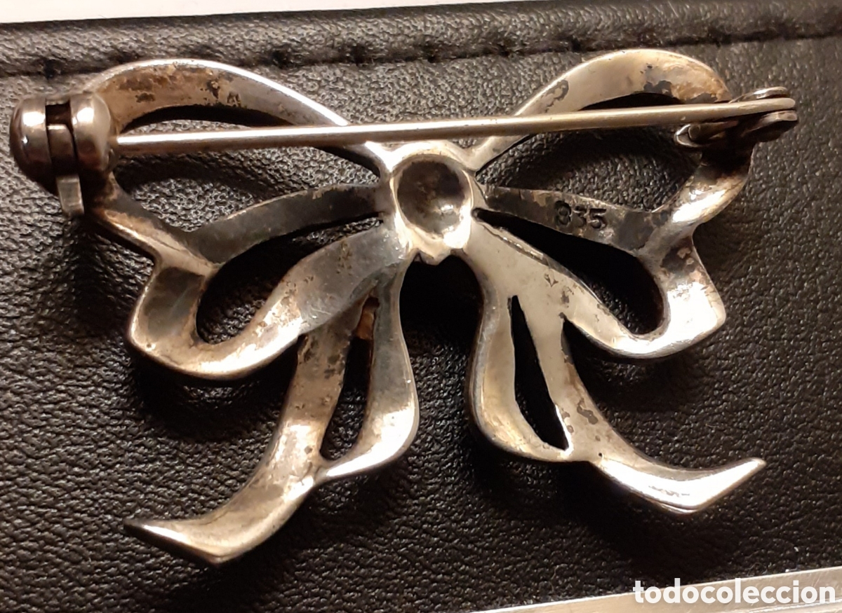 Joyeria: Broche antigua con marquesitas en plata - Foto 4