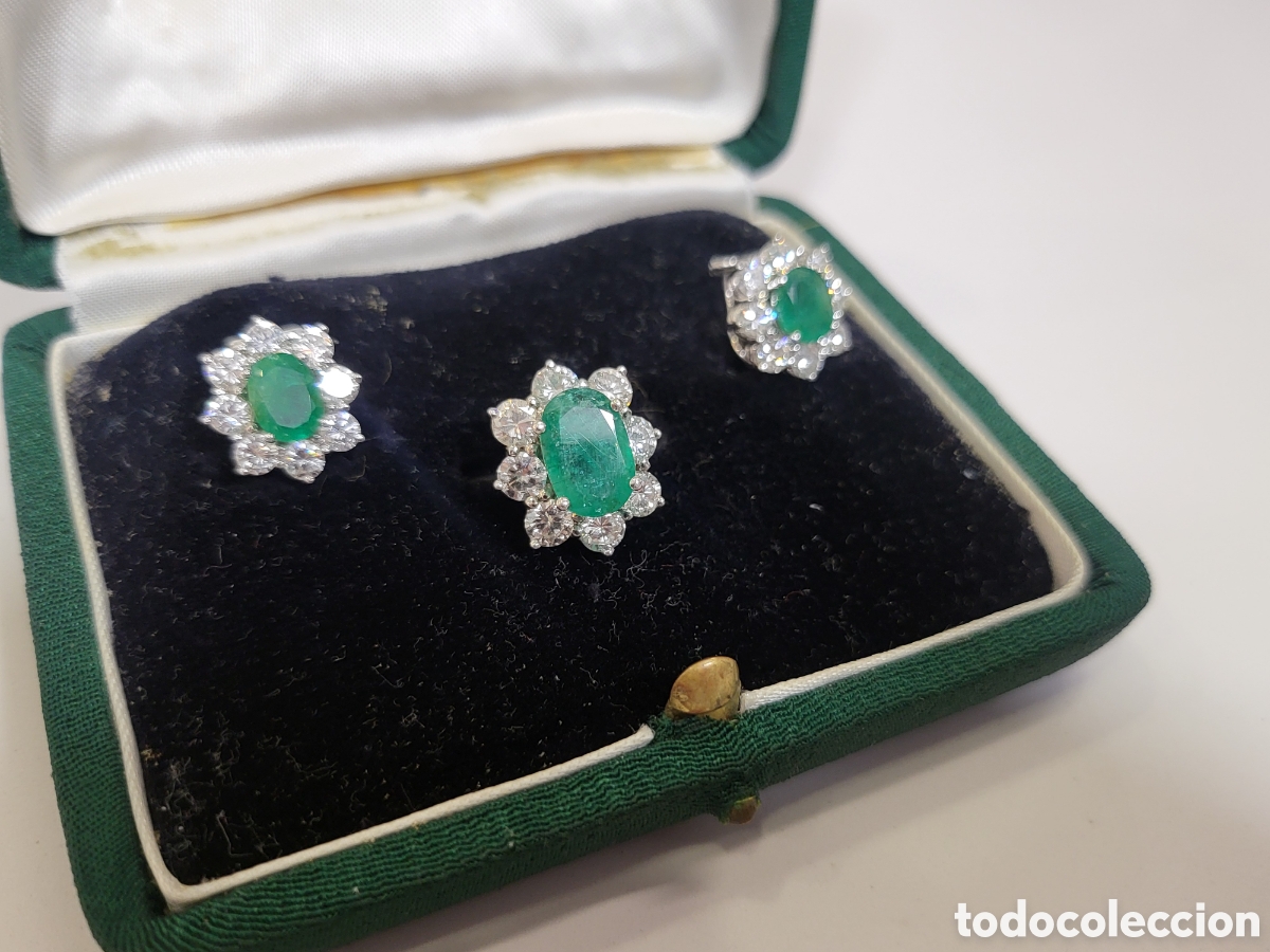 Joyeria: Anillo y pendiente - diamantes y esmeralda - Foto 1
