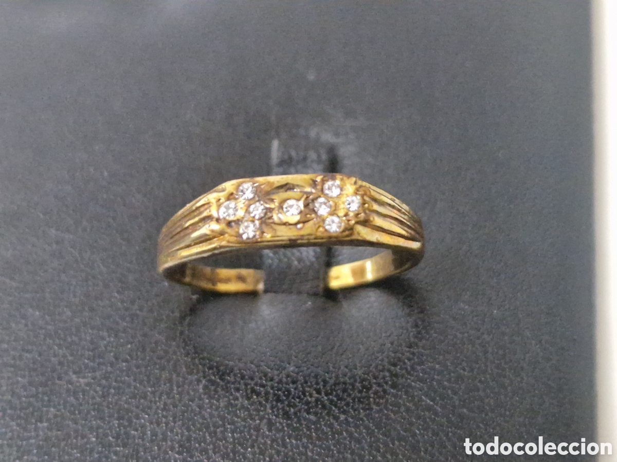 Joyeria: ANILLO DE PLATA DORADA 18 K CON CIRCONITAS - Foto 2
