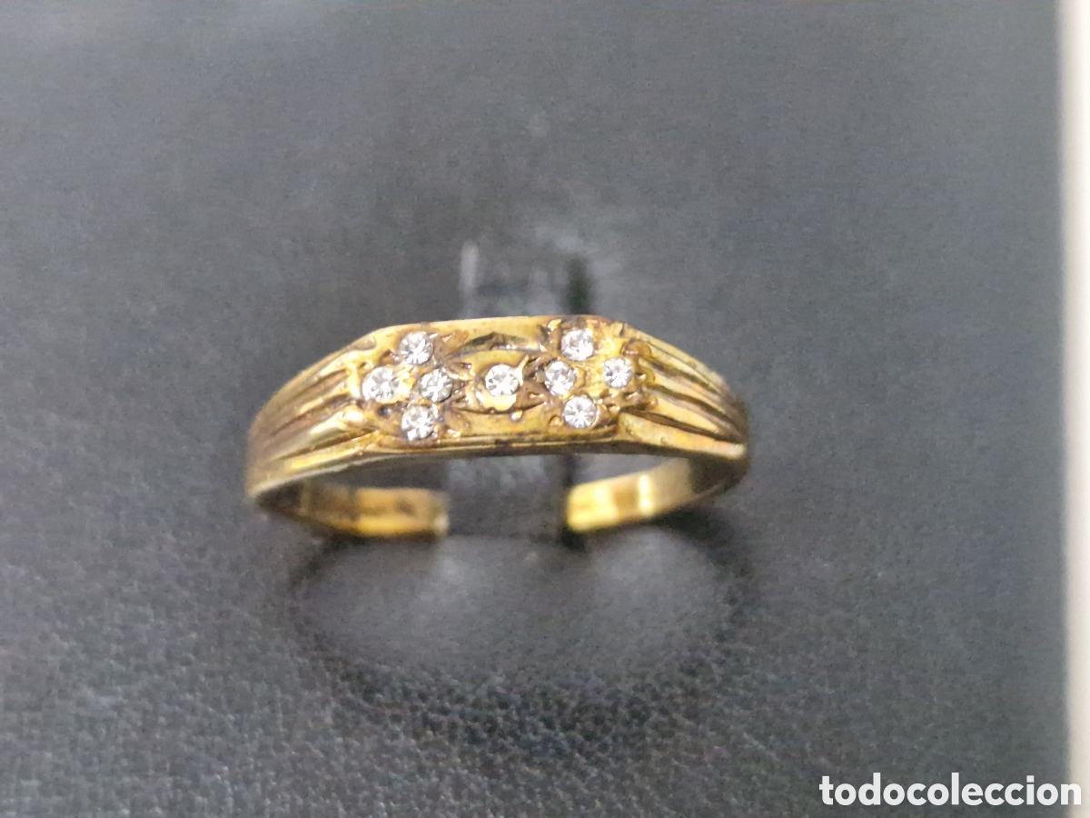 Joyeria: ANILLO DE PLATA DORADA 18 K CON CIRCONITAS - Foto 1