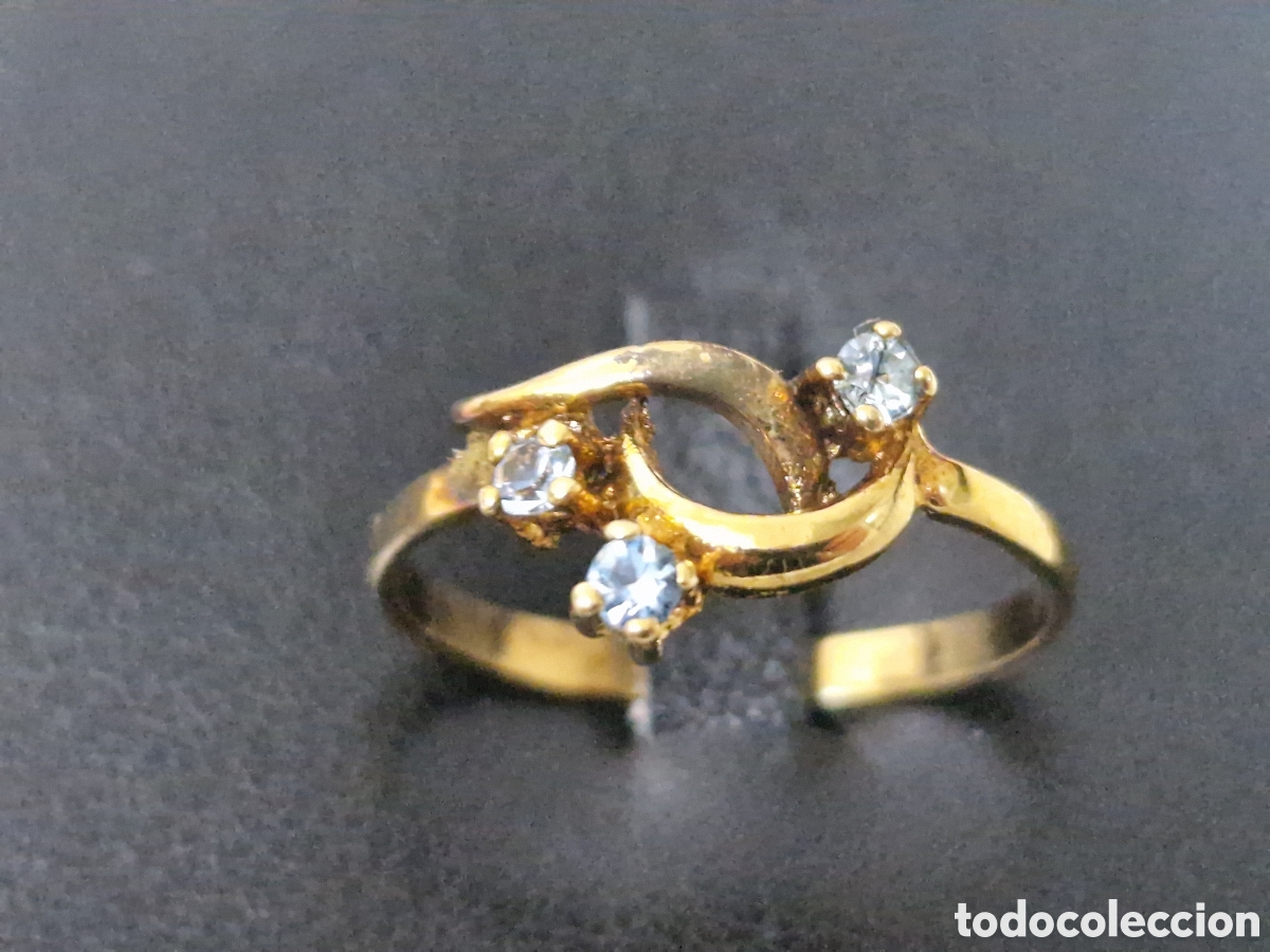 Joyeria: ANILLO PLATA DORADA 18 K CON CIRCONITAS - Foto 2