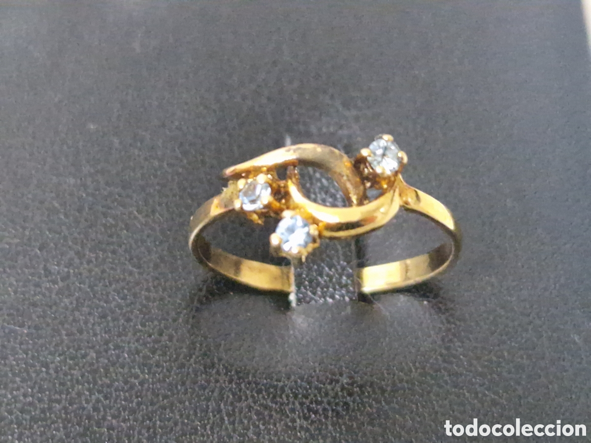 Joyeria: ANILLO PLATA DORADA 18 K CON CIRCONITAS - Foto 3