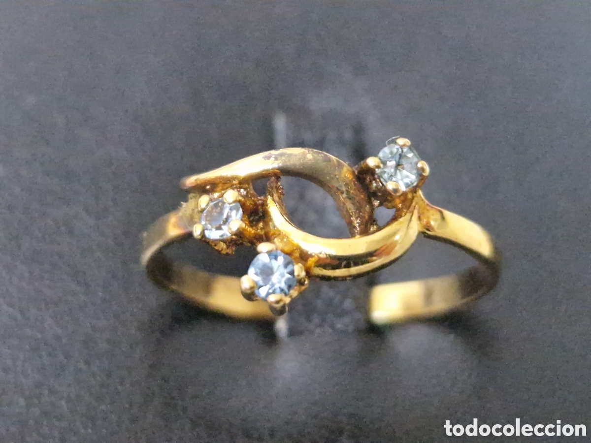 Joyeria: ANILLO PLATA DORADA 18 K CON CIRCONITAS - Foto 1