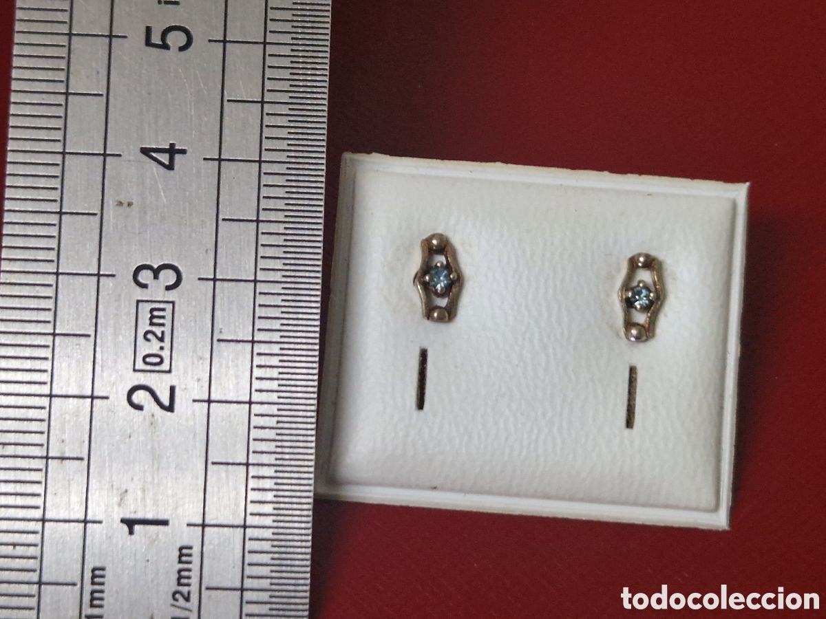 Joyeria: PENDIENTES EN PLATA DORADA Y PIEDRA AZUL - Foto 5