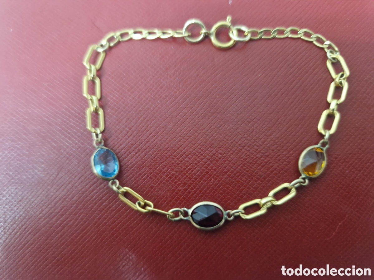 Joyeria: PULSERA DE PLATA DORADA 18 K CON CRISTALES - Foto 3