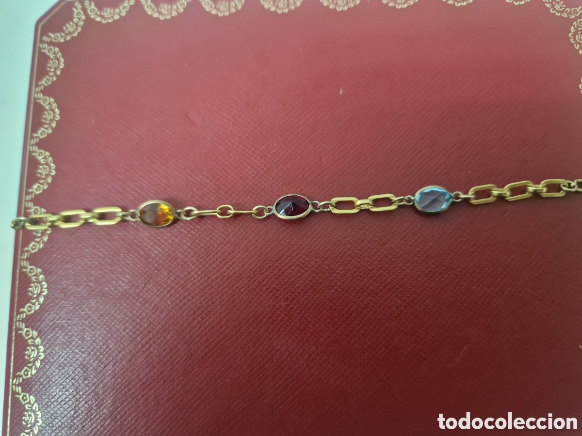 Joyeria: PULSERA DE PLATA DORADA 18 K CON CRISTALES - Foto 4