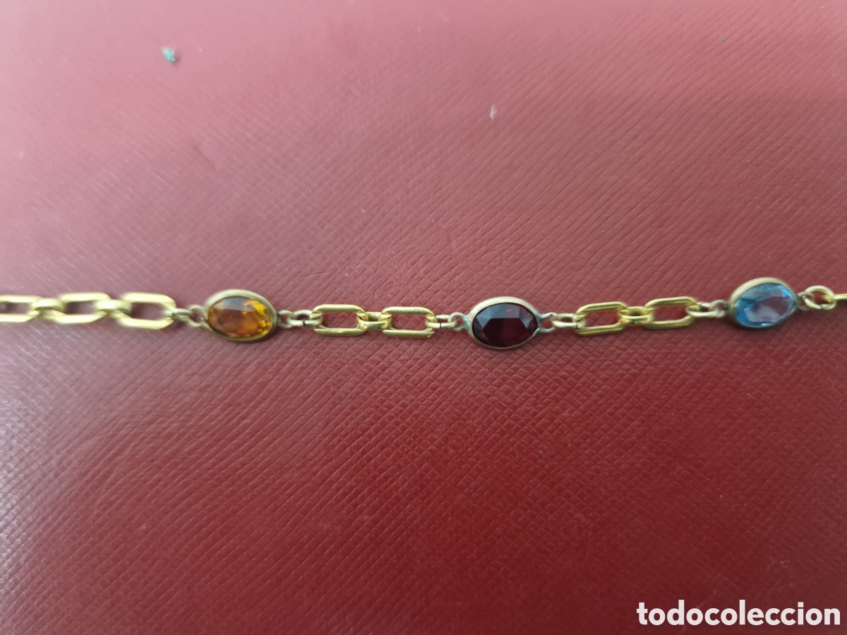 Joyeria: PULSERA DE PLATA DORADA 18 K CON CRISTALES - Foto 8