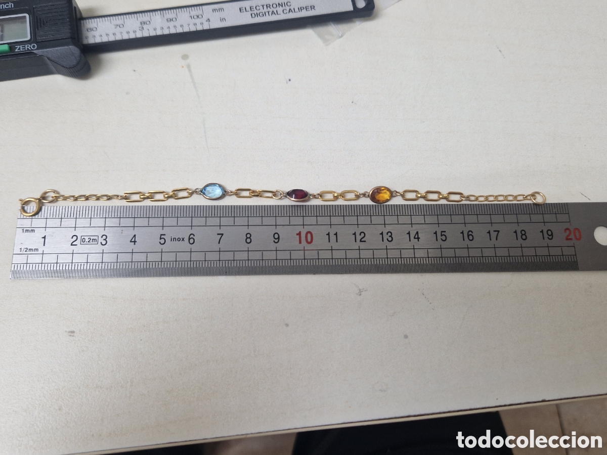 Joyeria: PULSERA DE PLATA DORADA 18 K CON CRISTALES - Foto 10