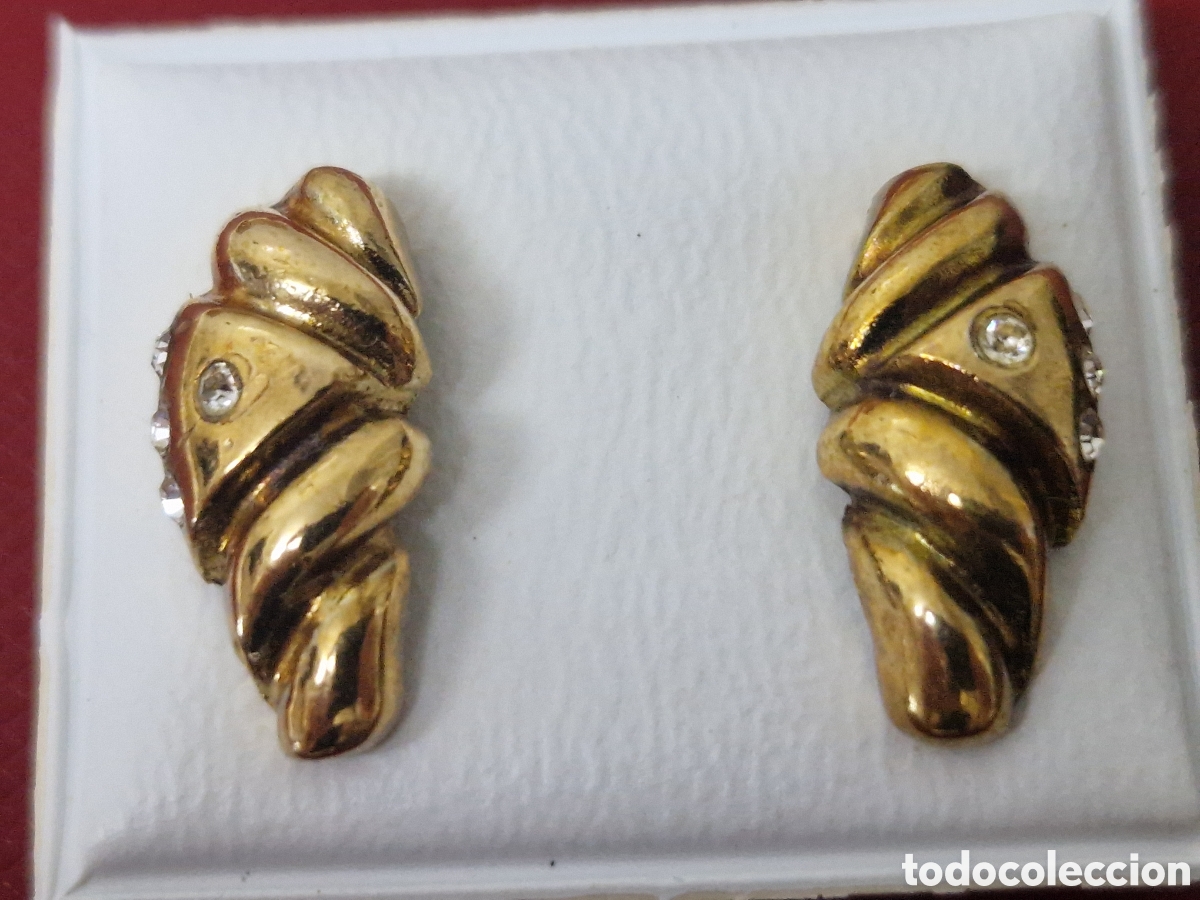 Joyeria: PENDIENTES PLATA DORADA 18 K CON CIRCONITAS - Foto 2