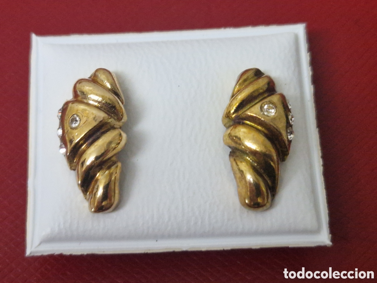 Joyeria: PENDIENTES PLATA DORADA 18 K CON CIRCONITAS - Foto 1