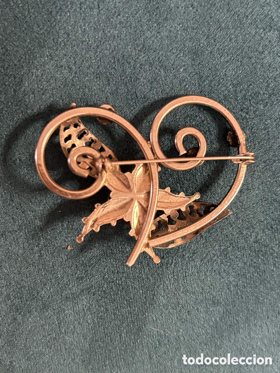 Joyeria: Broche de metal plateado vintage - Foto 2