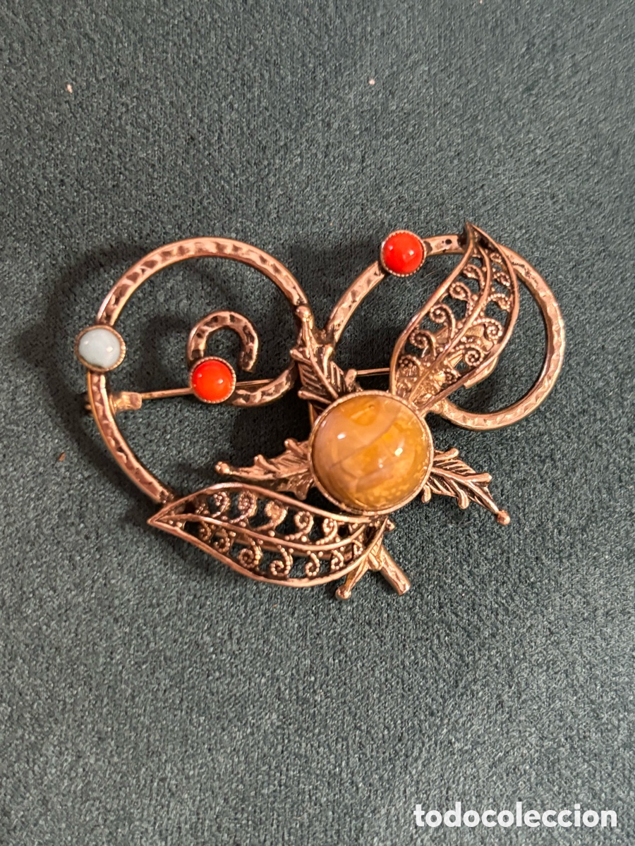 Joyeria: Broche de metal plateado vintage - Foto 1