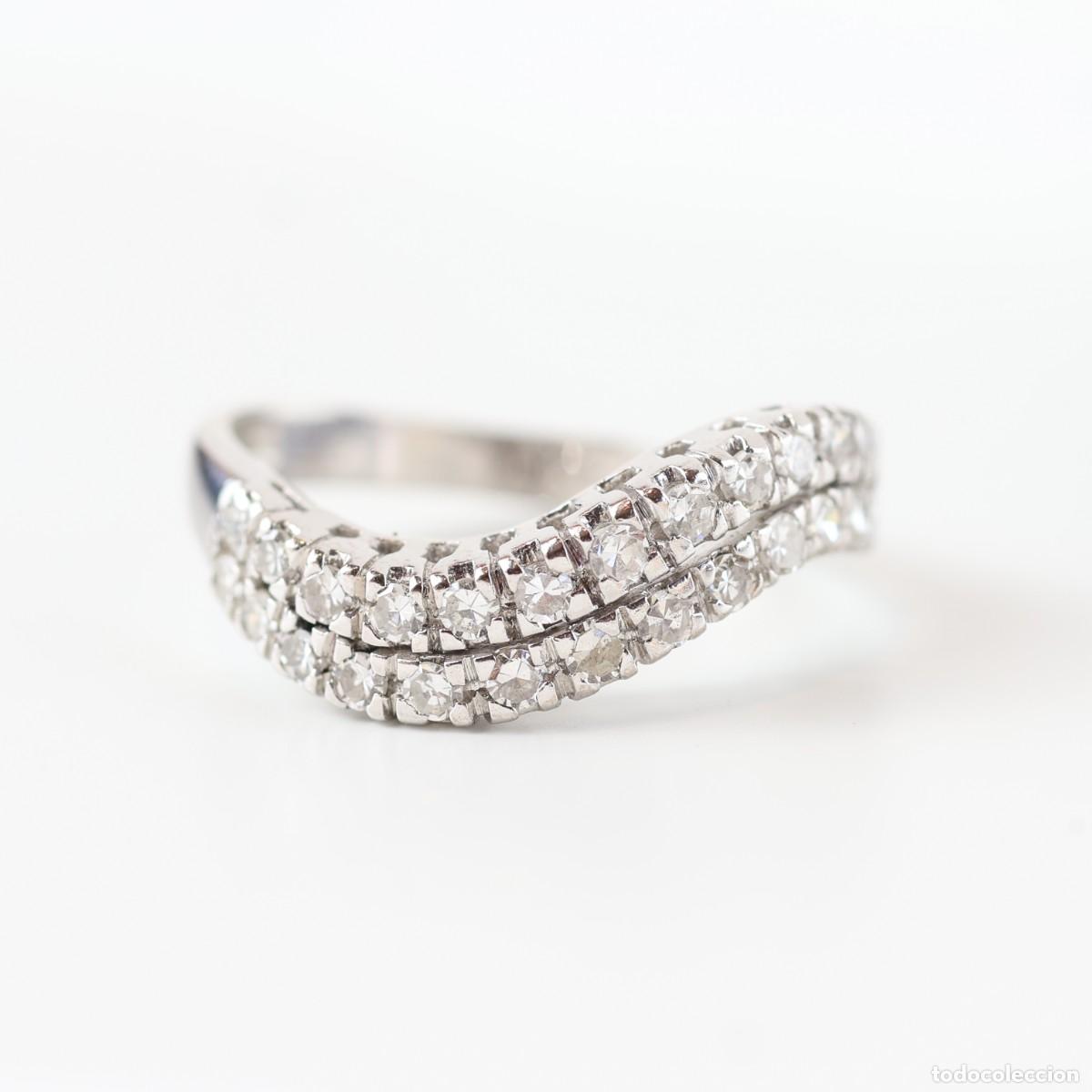 Joyeria: Anillo vintage oro blanco con diamantes - Foto 1