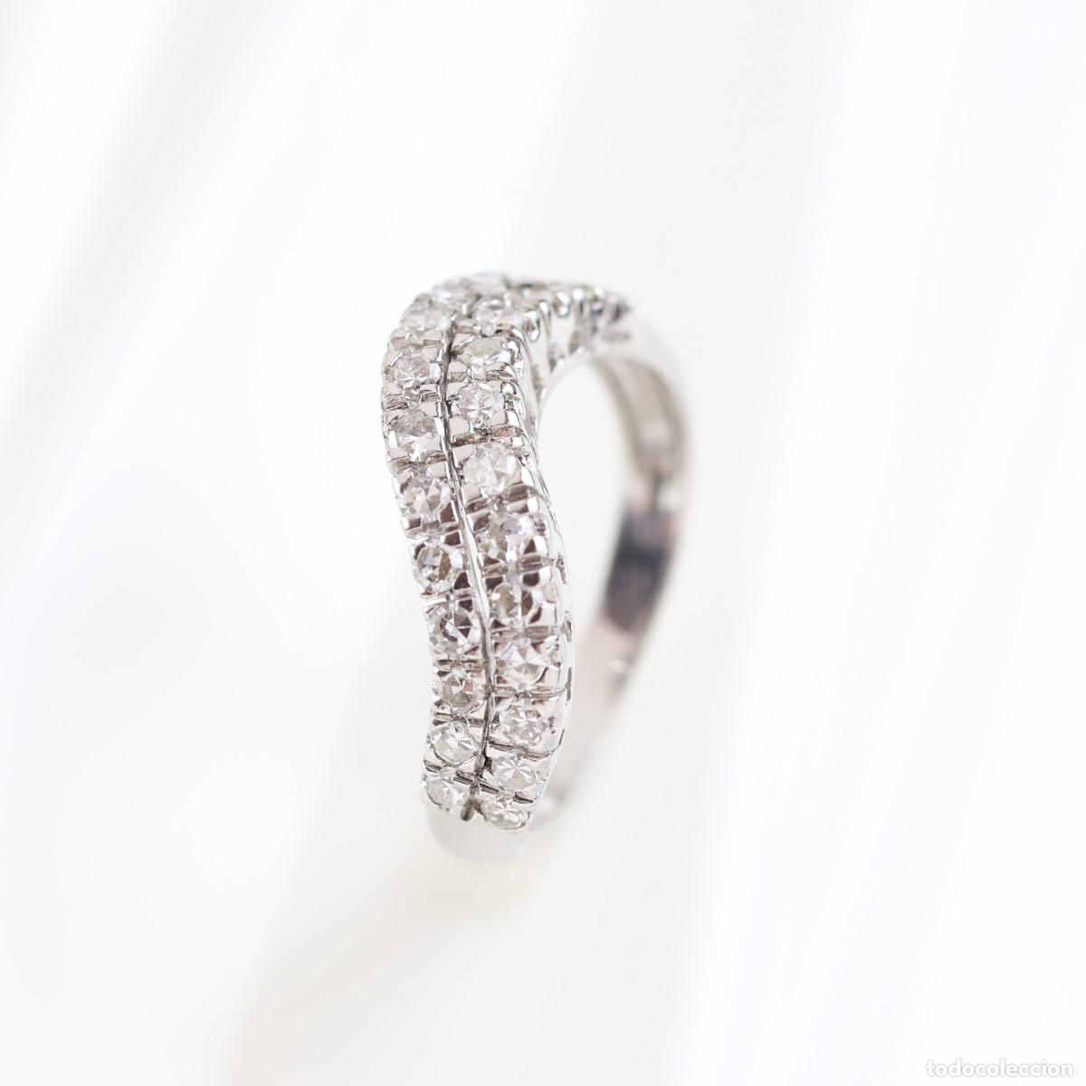 Joyeria: Anillo vintage oro blanco con diamantes - Foto 2