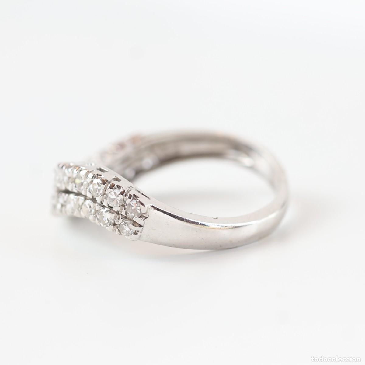 Joyeria: Anillo vintage oro blanco con diamantes - Foto 4