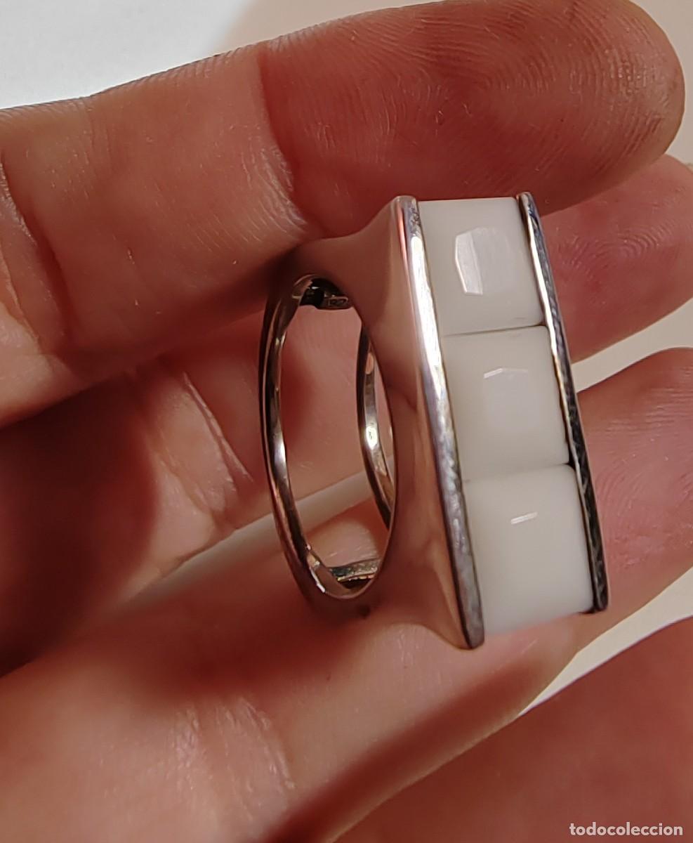 Joyeria: Anillo de Marca Plata de Ley y &Aacute;gatas blancas - Foto 5