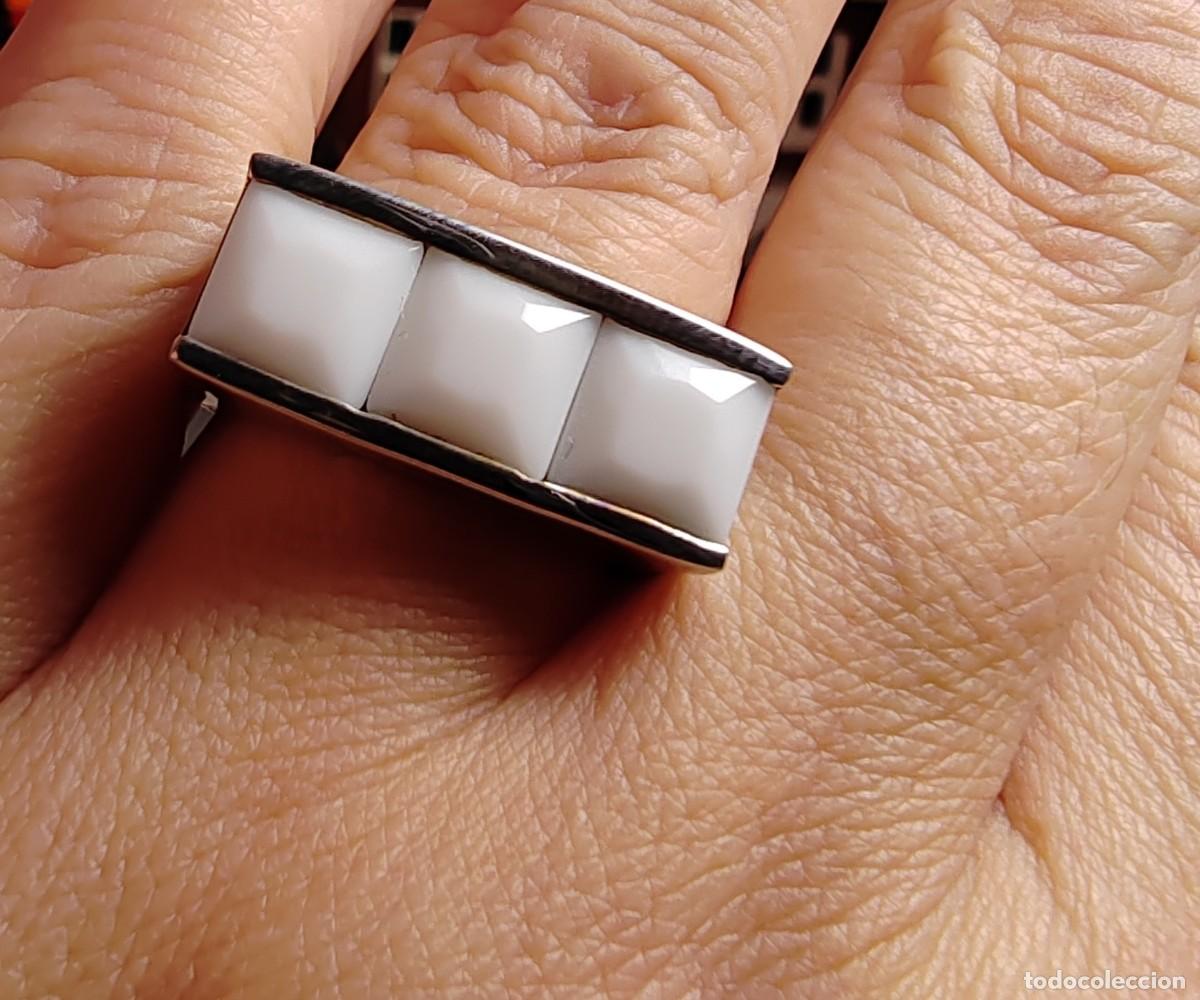 Joyeria: Anillo de Marca Plata de Ley y &Aacute;gatas blancas - Foto 7