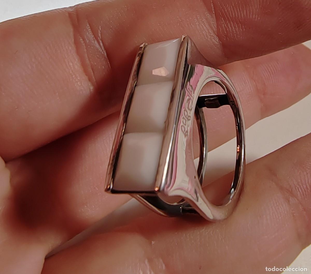 Joyeria: Anillo de Marca Plata de Ley y &Aacute;gatas blancas - Foto 10