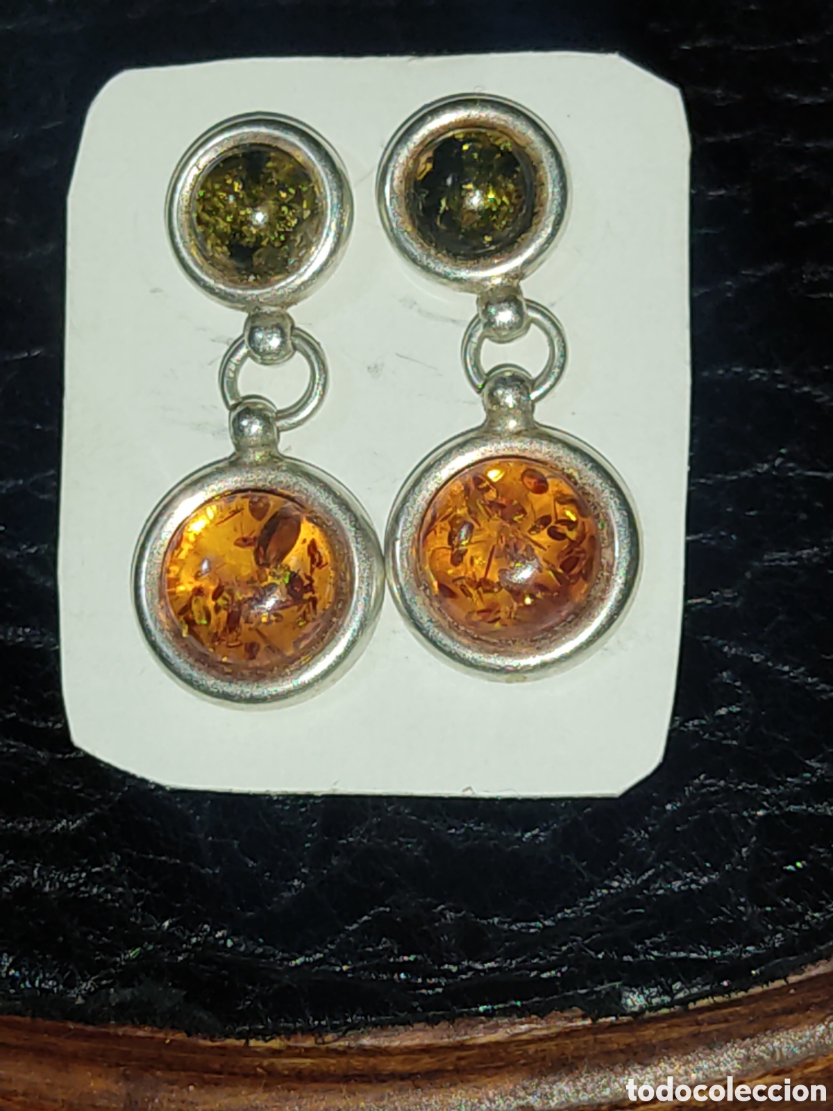 Joyeria: Pendientes de &aacute;mbar y plata contrastada. - Foto 2