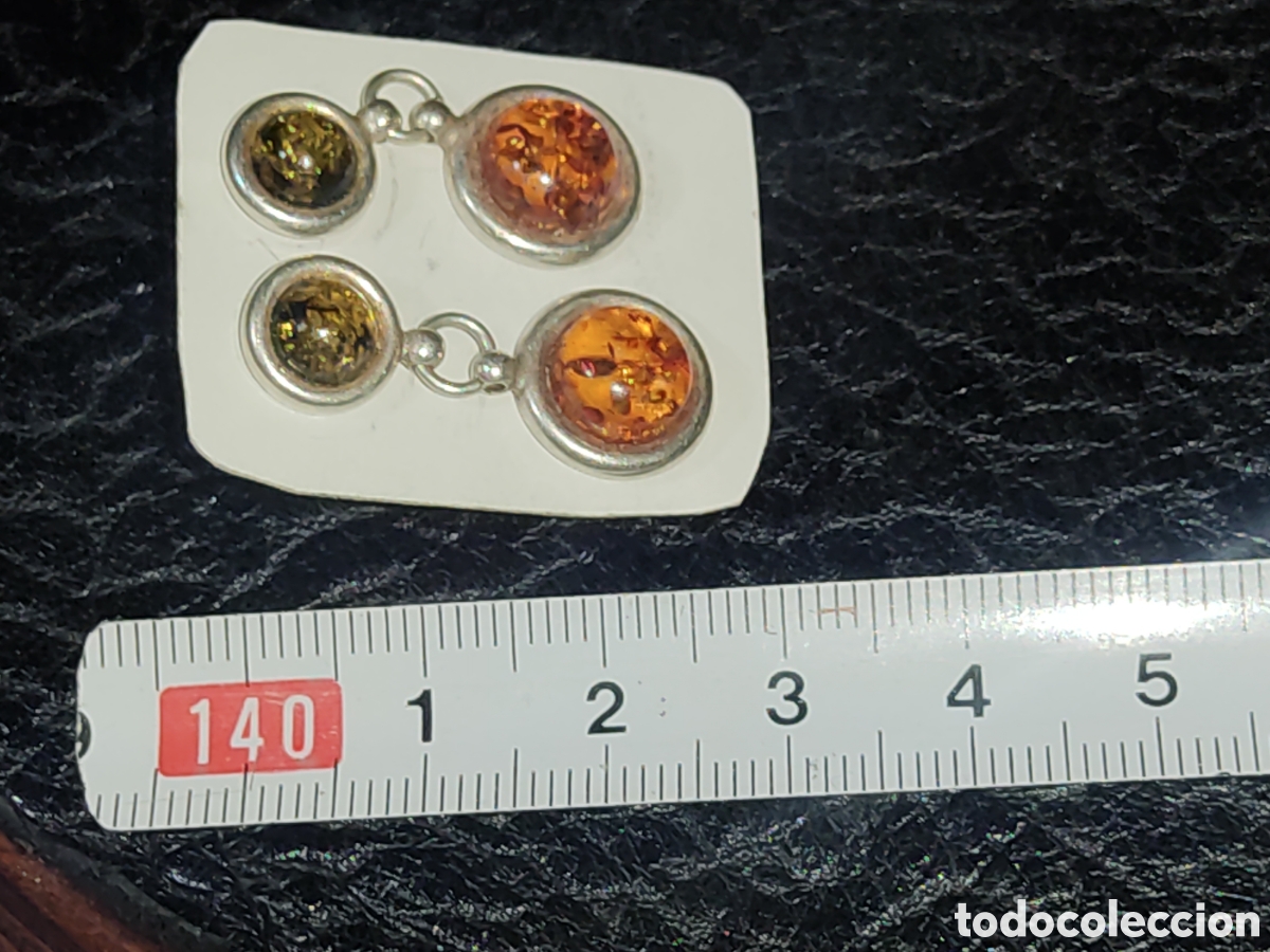 Joyeria: Pendientes de &aacute;mbar y plata contrastada. - Foto 4